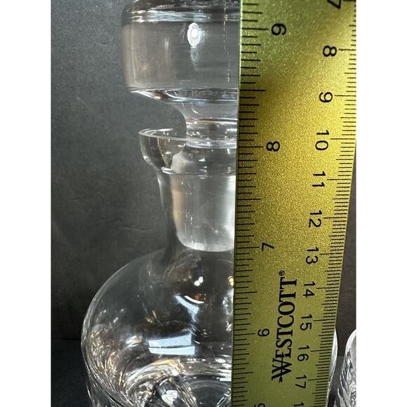 Krosno Poland 6 Heavy Bottom Bar Glasses And Decanter - Picture 11 of 12